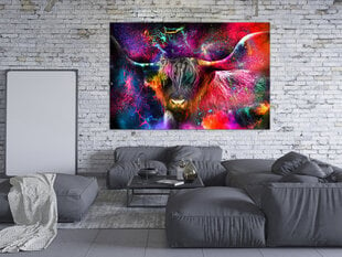 Glezna - Colorful Bull (1 Part) Wide cena un informācija | Gleznas | 220.lv