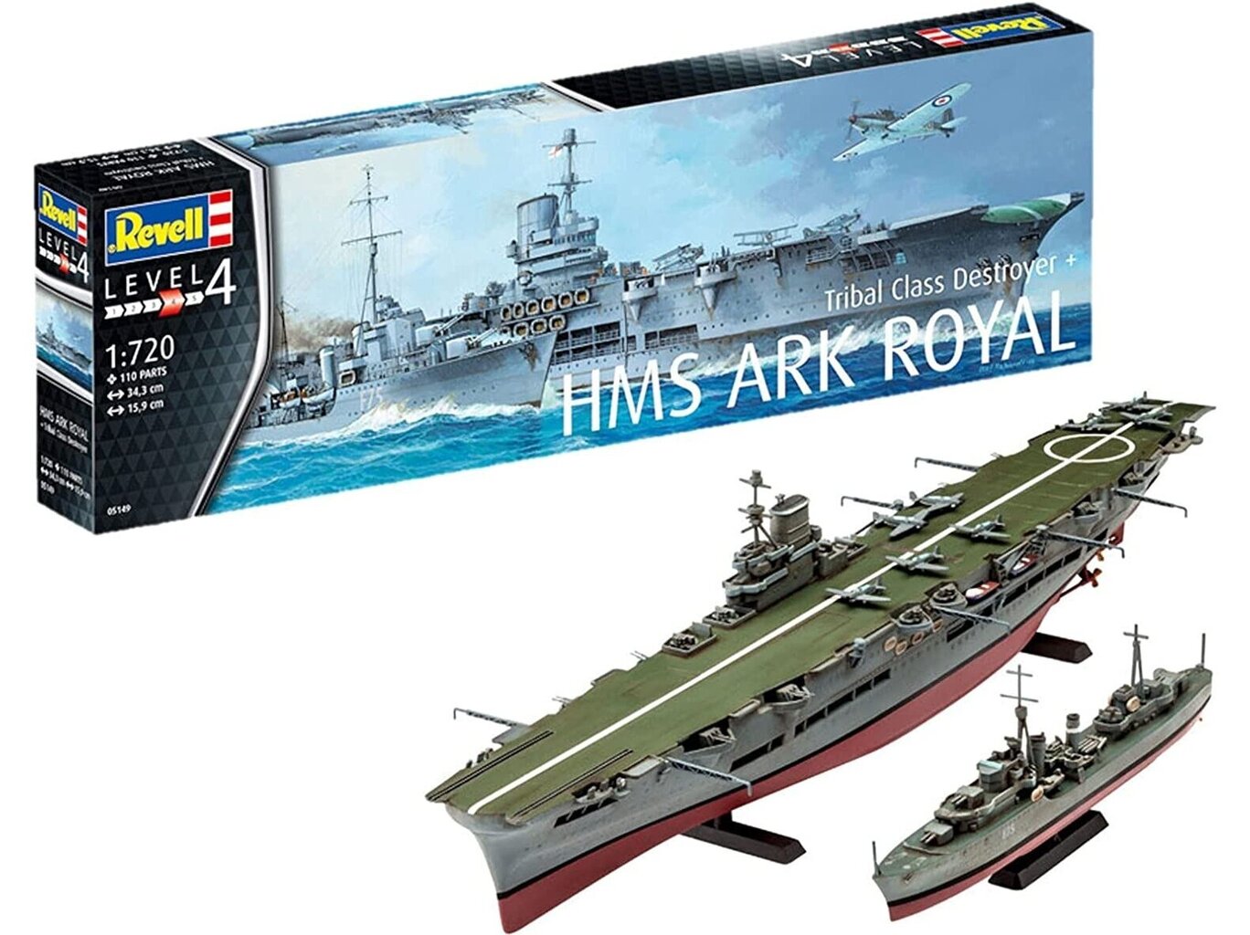 Revell - Tribal Class Destroyer + HMS Ark Royal, 1/720, 05149 cena un informācija | Konstruktori | 220.lv