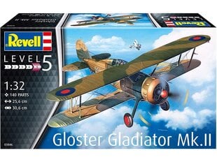 Revell - Gloster Gladiator Mk. II, 1/32, 03846 цена и информация | Конструкторы и кубики | 220.lv