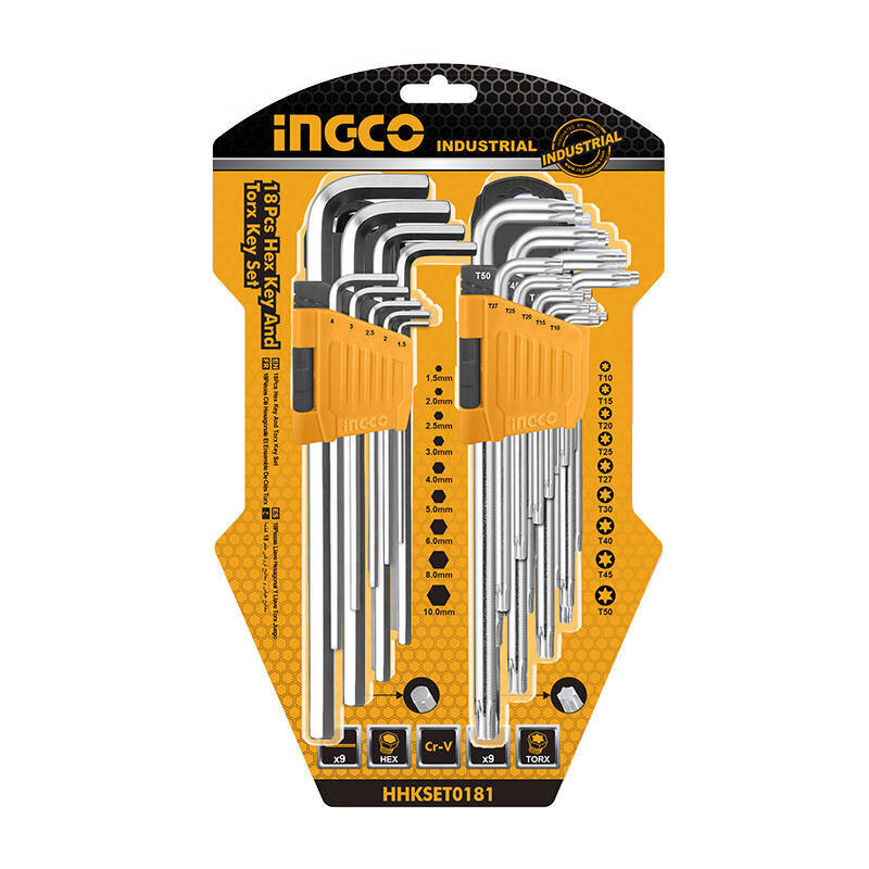 Komplekts no sešstūra atslēgām un atslēgām Torx Ingco HHKSET0181, 1,5-10 mm cena un informācija | Rokas instrumenti | 220.lv