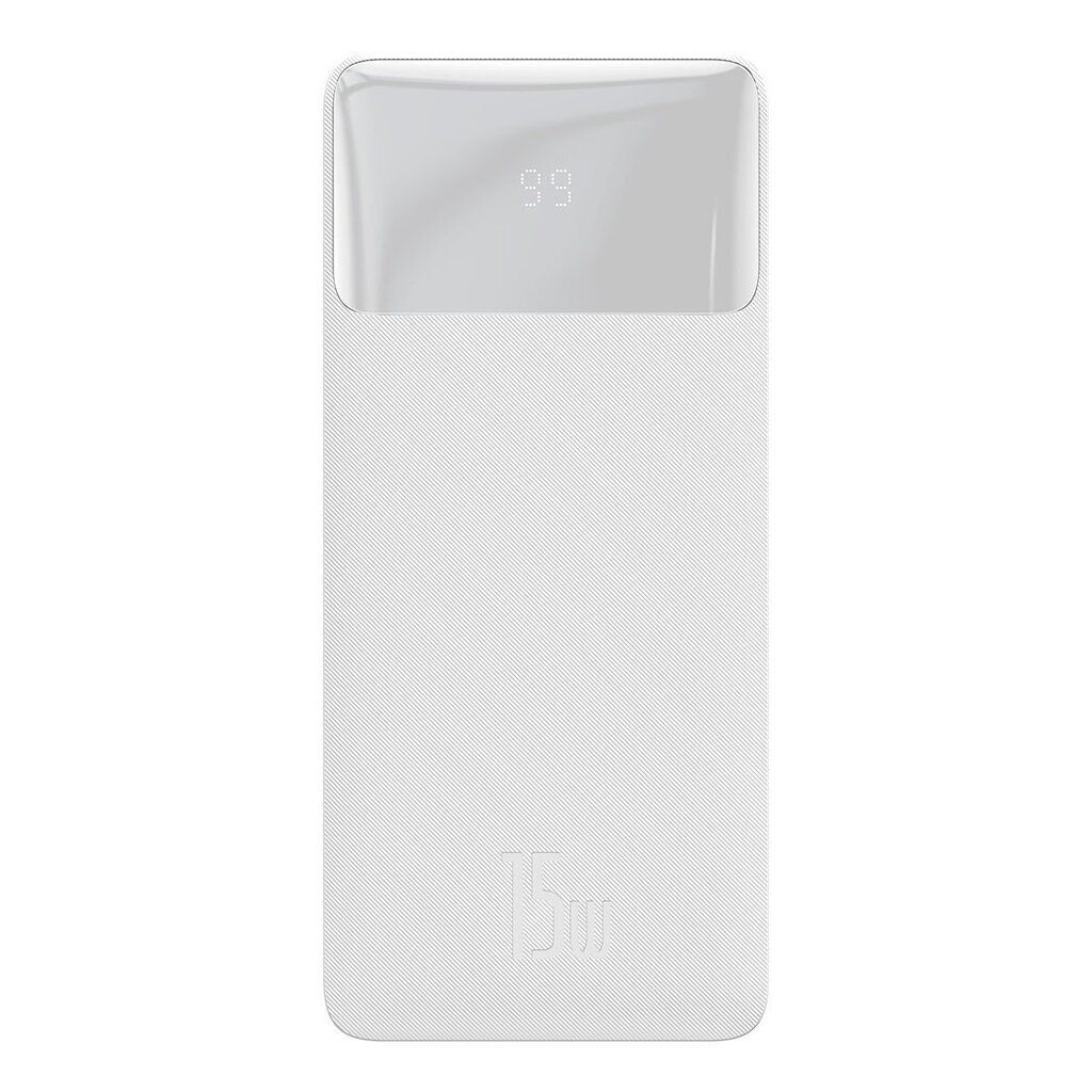 Baseus Bipow 20000mAh 15W white (Overseas Edition) + USB-A - Micro USB 0.25m white (PPBD050102) цена и информация | Lādētāji-akumulatori (Power bank) | 220.lv