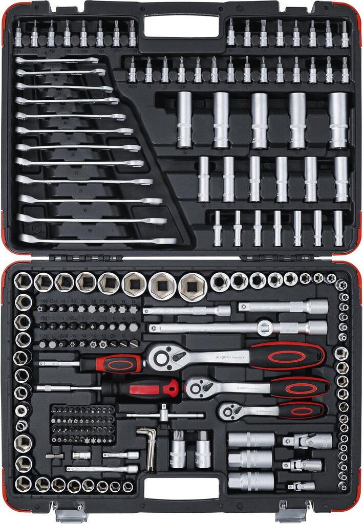 Komplekts no galviņām un atslēgām BGS DIY 15216 | 216 gab. цена и информация | Rokas instrumenti | 220.lv