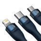 Baseus Flash Series Ⅱ 3in1 USB-A to USB-C / Micro-USB / Lightning 66 W 480 Mb/s, 1.2 m цена и информация | Savienotājkabeļi | 220.lv