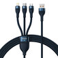 Baseus Flash Series Ⅱ 3in1 USB-A to USB-C / Micro-USB / Lightning 66 W 480 Mb/s, 1.2 m цена и информация | Savienotājkabeļi | 220.lv