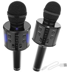 Karaoke mikrofons ar balss maiņas efektiem, melns цена и информация | Развивающие игрушки | 220.lv