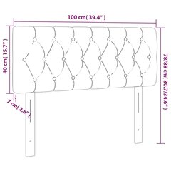 vidaXL gultas galvgalis, 100x7x78/88 cm, melns samts cena un informācija | Gultas | 220.lv