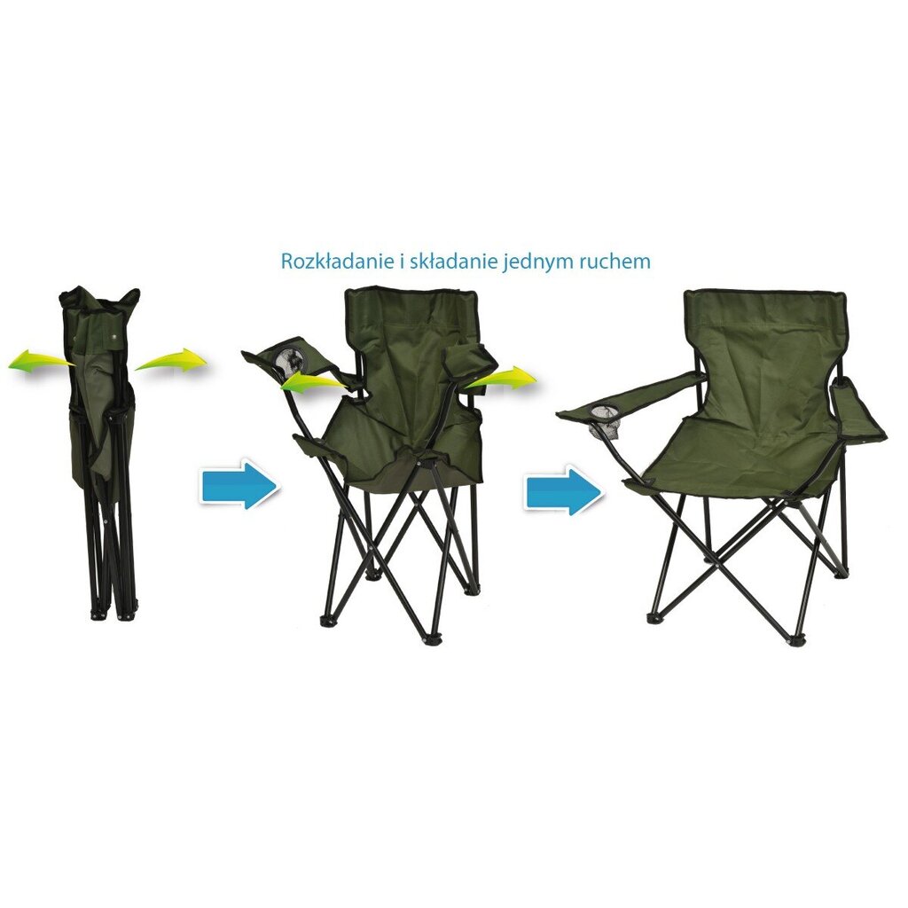 Saliekamais tūristu krēsls 50X50X80 CM zaļš cena un informācija |  Tūrisma mēbeles | 220.lv