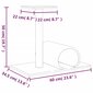 vidaXL nagu asināšanas stabs ar tuneli, 60x34,5x50 cm, krēmkrāsas cena un informācija | Kaķu mājas, nagu asināmie | 220.lv