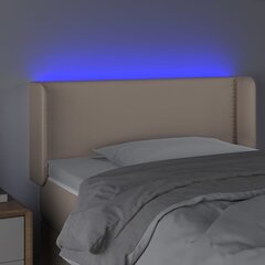 vidaXL gultas galvgalis ar LED, 103x16x78/88 cm, kapučīno mākslīgā āda cena un informācija | Gultas | 220.lv