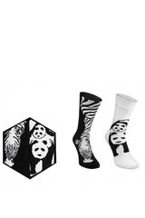 Varavīksnes zeķes ar dzīvnieku motīviem Zebra Panda melnbaltas 2 pāri 23605-249 cena un informācija | Sieviešu zeķes | 220.lv
