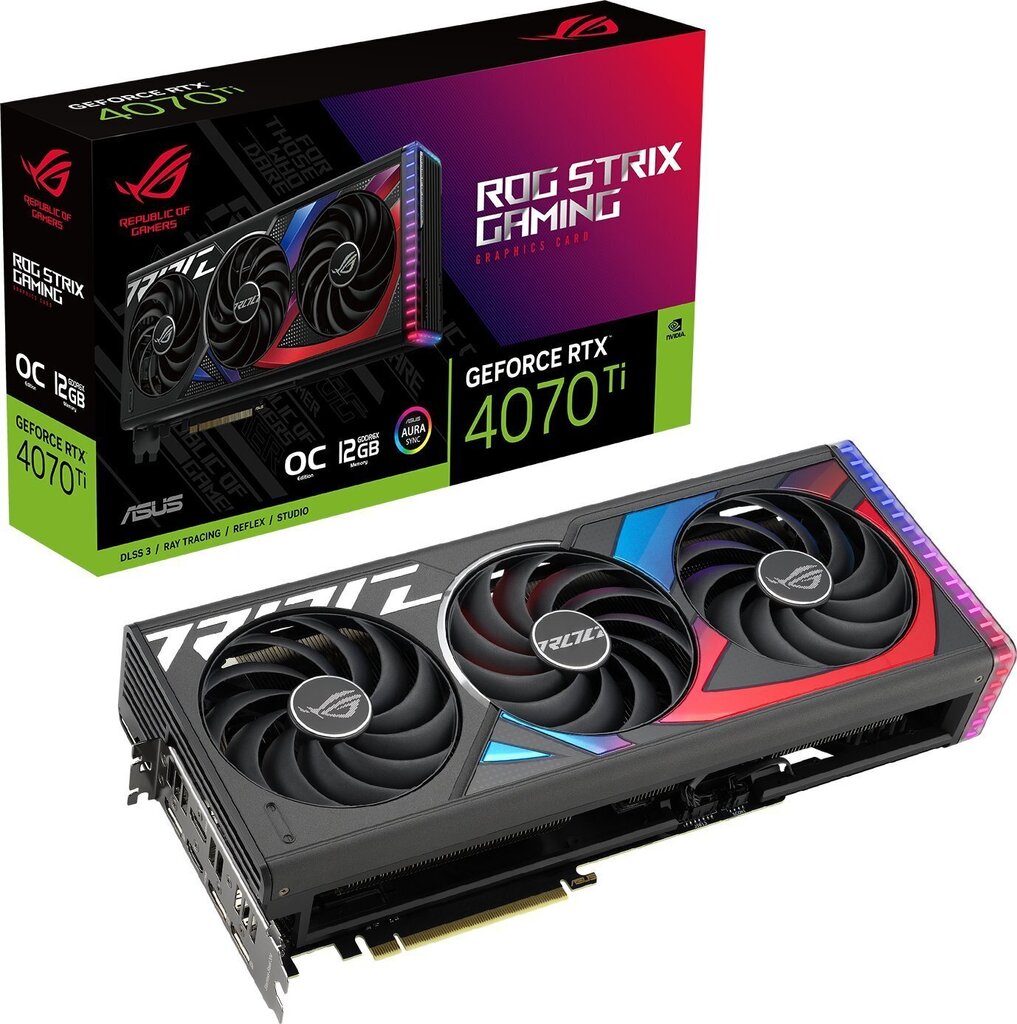 Asus ROG Strix GeForce RTX 4070Ti 12GB GDDR6X OC Edition цена и информация | Videokartes (GPU) | 220.lv