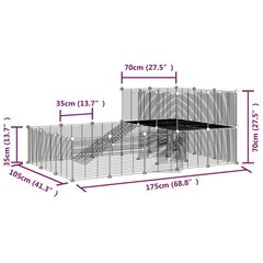 Mājdzīvnieku būris, 36 segmenti, 35x35cm, melns cena un informācija | Būri un aksesuāri grauzējiem | 220.lv