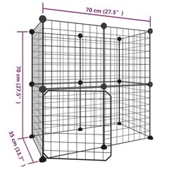 Mājdzīvnieku būris, 12 segmenti, 35x35cm, melns cena un informācija | Būri un aksesuāri grauzējiem | 220.lv