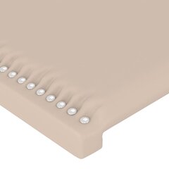 vidaXL gultas galvgalis ar LED, 183x16x78/88 cm, kapučīno mākslīgā āda cena un informācija | Gultas | 220.lv