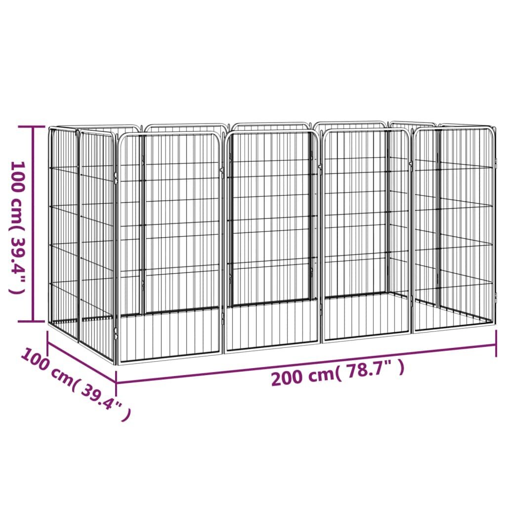 Mājdzīvnieku būris, 12 segmenti, 50x100cm, melns cena un informācija | Suņu gultas, spilveni, būdas | 220.lv