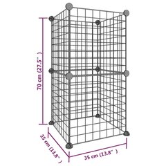 Mājdzīvnieku būris, 8 segmenti, 35x35cm, melns cena un informācija | Būri un aksesuāri grauzējiem | 220.lv