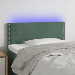 Изголовье со светодиодом, бархат, 103x16x78/88 см, темно-зеленый цена и информация | Кровати | 220.lv