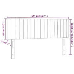 vidaXL gultas galvgalis ar LED, 144x5x78/88 cm, gaiši pelēks samts цена и информация | Кровати | 220.lv