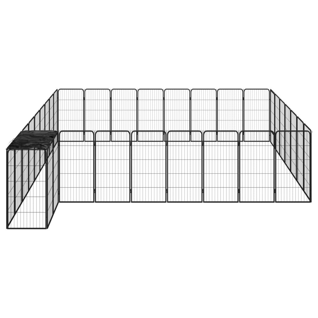 Suņu nožogojums, 34 segmenti, 50x100cm, melns cena un informācija | Suņu gultas, spilveni, būdas | 220.lv