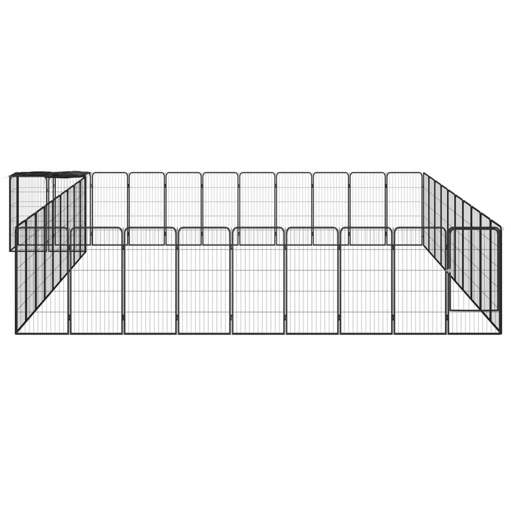 Suņu nožogojums, 42 segmenti, 50x100cm, melns cena un informācija | Suņu gultas, spilveni, būdas | 220.lv