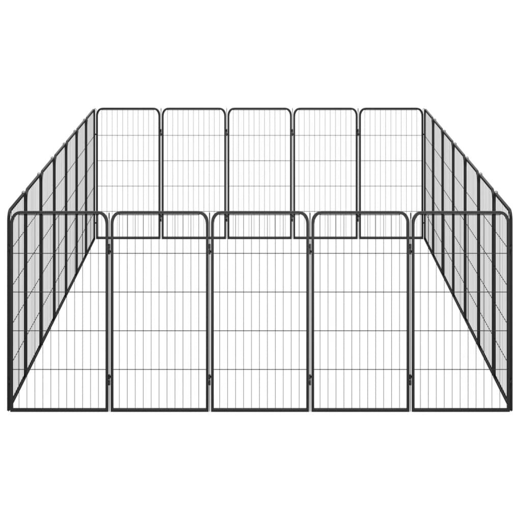 Suņu nožogojums, 24 segmenti, 50x100cm, melns cena un informācija | Suņu gultas, spilveni, būdas | 220.lv