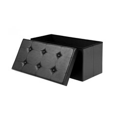 Uzglabāšanas kaste SONGMICS, 76 cm, mākslīgā melna āda cena un informācija | Veļas grozi un mantu uzglabāšanas kastes | 220.lv