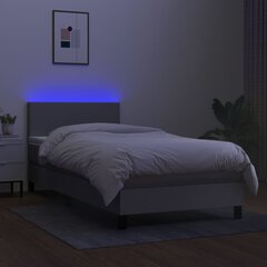 vidaXL atsperu gulta ar matraci, LED, gaiši pelēks audums, 80x200 cm цена и информация | Кровати | 220.lv