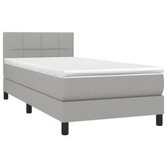vidaXL atsperu gulta ar matraci, LED, gaiši pelēks audums, 80x200 cm cena un informācija | Gultas | 220.lv