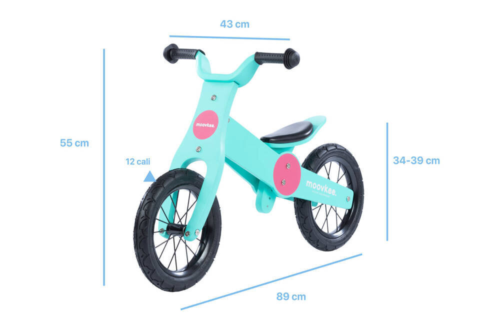 Līdzsvara velosipēds Moovkee Jack Sweet Pink & Baby Blue, zils cena un informācija | Balansa velosipēdi | 220.lv