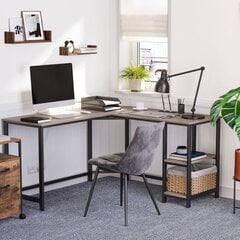 Угловой стол VASAGLE LWD72MB, серый цена и информация | Компьютерные, письменные столы | 220.lv