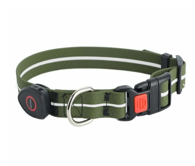 Kvēlojošs LED suņu kakla siksna - signāla pagrabs MT7117 (armijas zaļš) цена и информация | Apkakles, siksnas suņiem | 220.lv