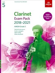 Clarinet Exam Pack 2018-2021, ABRSM Grade 5: Selected from the 2018-2021 syllabus. Score & Part, Audio Downloads, Scales & Sight-Reading cena un informācija | Mākslas grāmatas | 220.lv