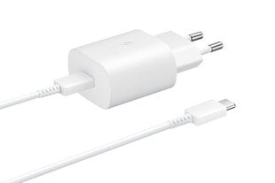 Samsung Travel Quick charger USB-C to USB-C 25W, 1m White cena un informācija | Lādētāji un adapteri | 220.lv