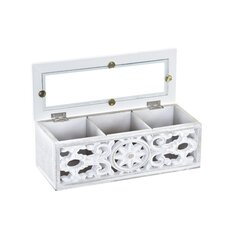 DKD Home Decor коробка для чая, белая цена и информация | Посуда для хранения еды | 220.lv
