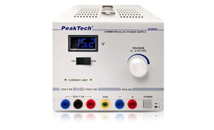 Simetrisks līdzstrāvas barošanas avots PeakTech® P 6300, 30 V līdzstrāva maks. cena un informācija | Barošanas avoti | 220.lv