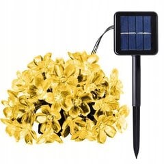 Ziedu vītne ar saules bateriju, 5 m cena un informācija | Āra apgaismojums | 220.lv