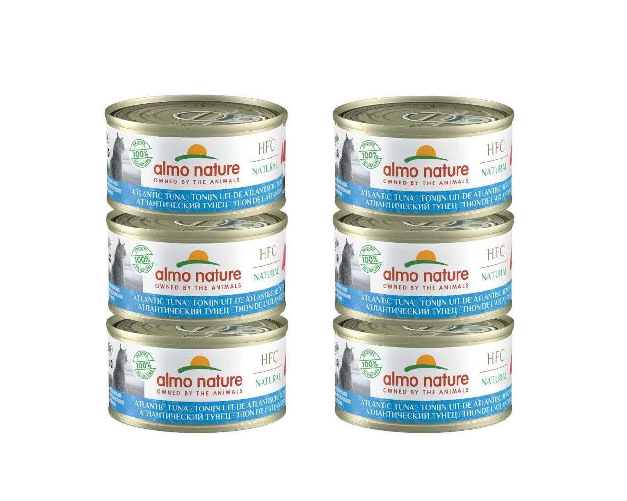 Almo Nature HFC Natural, kaķiem, Atlantijas okeāna tuncis, 6 x 70g. cena un informācija | Konservi kaķiem | 220.lv