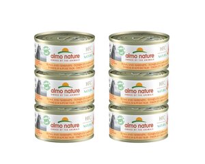 Almo Nature HFC Natural, kaķiem, tuncis ar garnelēm, 6 x 70g. cena un informācija | Konservi kaķiem | 220.lv