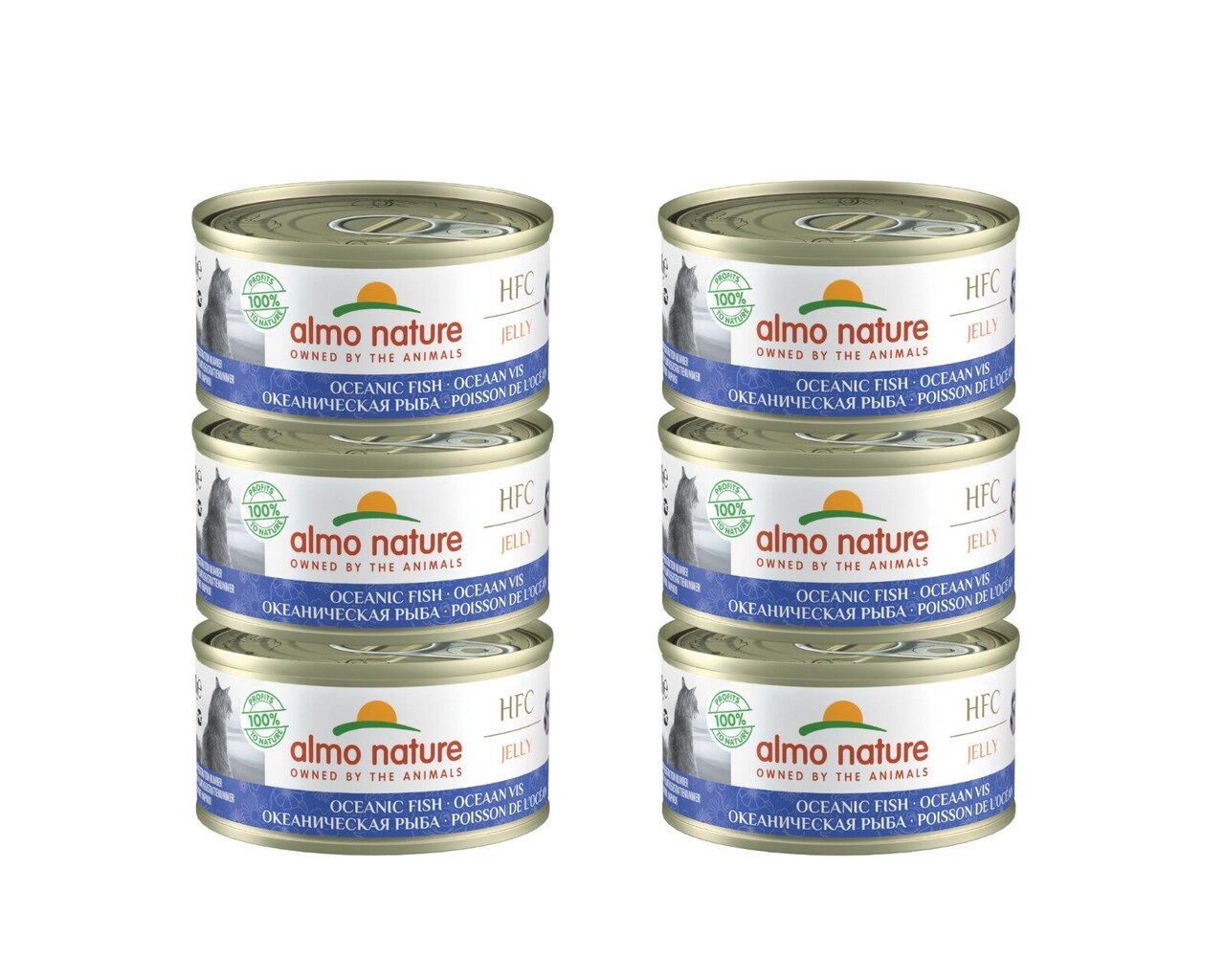 Almo Nature HFC Jelly, kaķiem,okeāna zivis želejā, 6 x 70g. cena un informācija | Konservi kaķiem | 220.lv