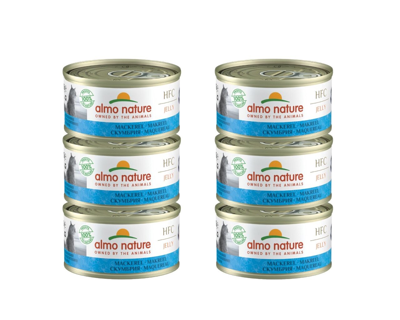 Almo nature HFC Jelly, kaķiem, makrele želejā, 6 x 70g. цена и информация | Konservi kaķiem | 220.lv