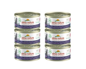 Almo Nature HFC Natural, kaķiem, tuncis, vista un šķinķis, 6 x 70g. cena un informācija | Konservi kaķiem | 220.lv