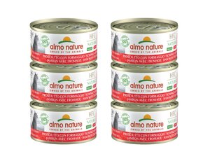 Almo Nature HFC Made In Italy, kaķiem, šķinķis ar sieru, 6 x 70g. cena un informācija | Konservi kaķiem | 220.lv