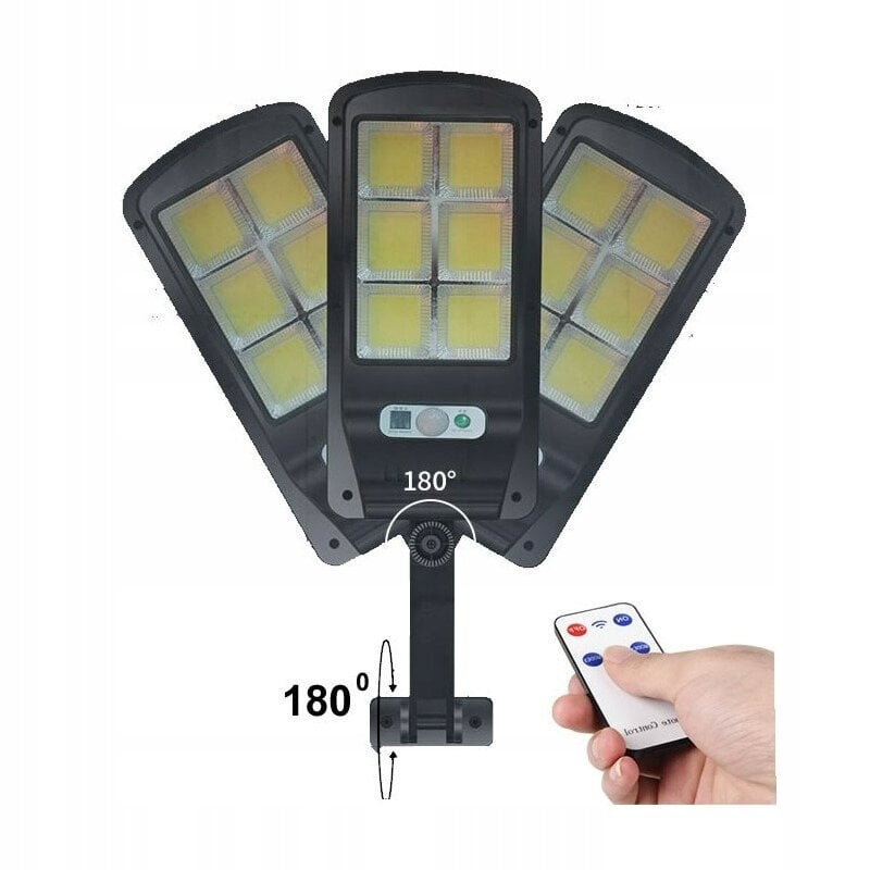 Jaudīga maza ielas lampa saules laterna 120 LED COB + tālvadības pults cena un informācija | Āra apgaismojums | 220.lv