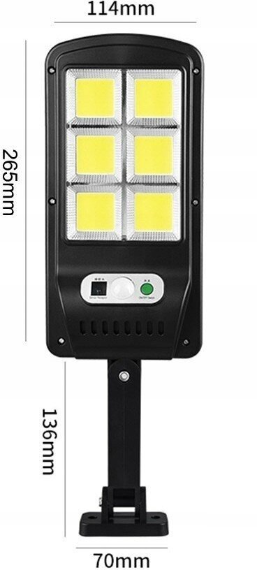 Jaudīga maza ielas lampa saules laterna 120 LED COB + tālvadības pults цена и информация | Āra apgaismojums | 220.lv