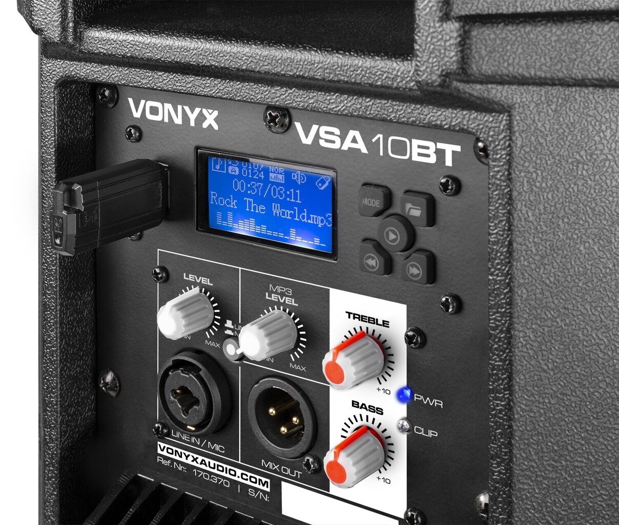 VONYX VSA10BT aktīvais skaļrunis 10" 500W BT/MP3 cena un informācija | Skaļruņi | 220.lv