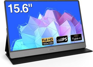 KOORUI Portable Monitor 15.6inch 1080P FHD цена и информация | Мониторы | 220.lv