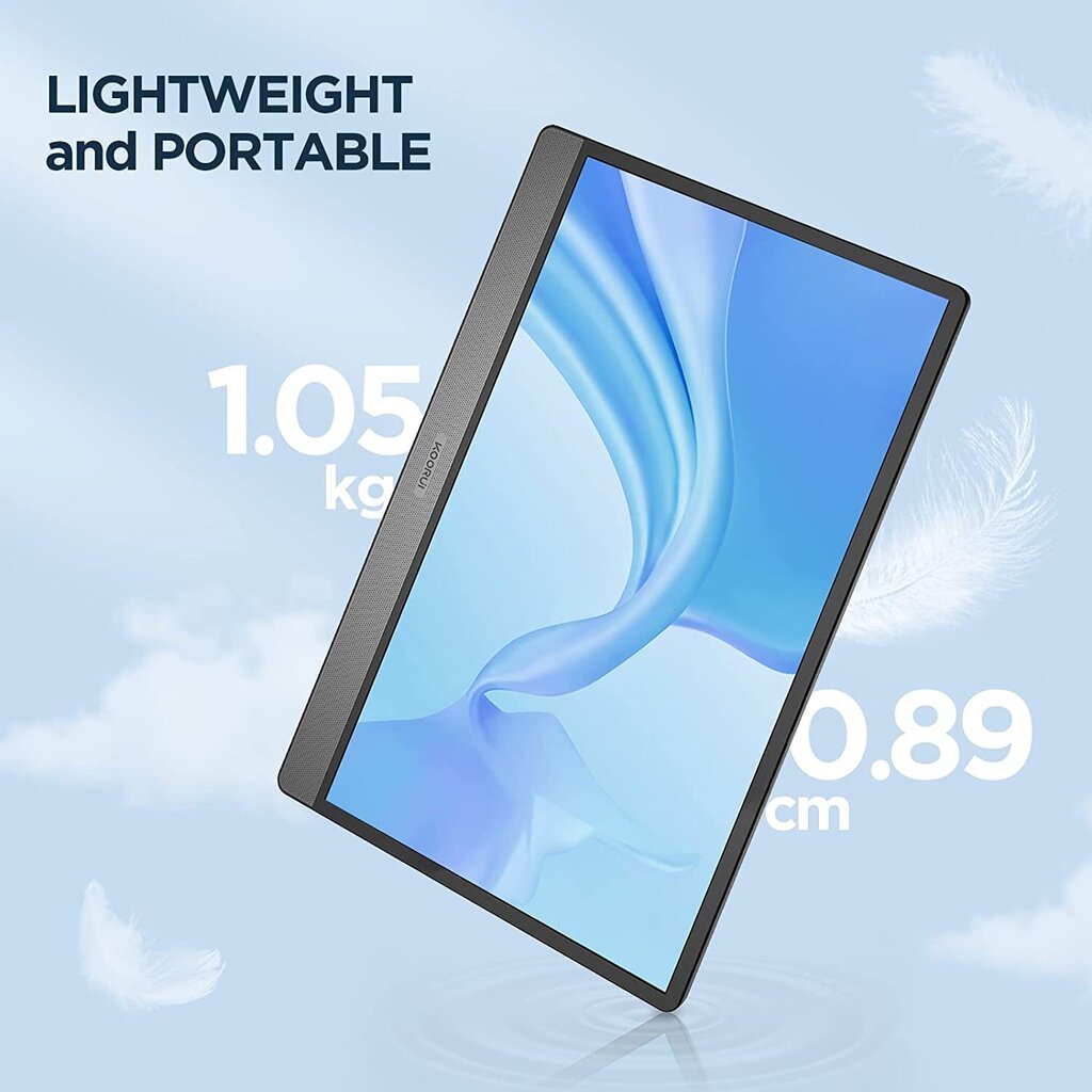 KOORUI Portable Monitor 15.6inch 1080P FHD цена и информация | Monitori | 220.lv