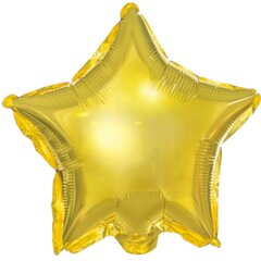 Folijas baloni "Zvaigzne" 25 cm 25 gab zeltaini cena un informācija | Baloni | 220.lv