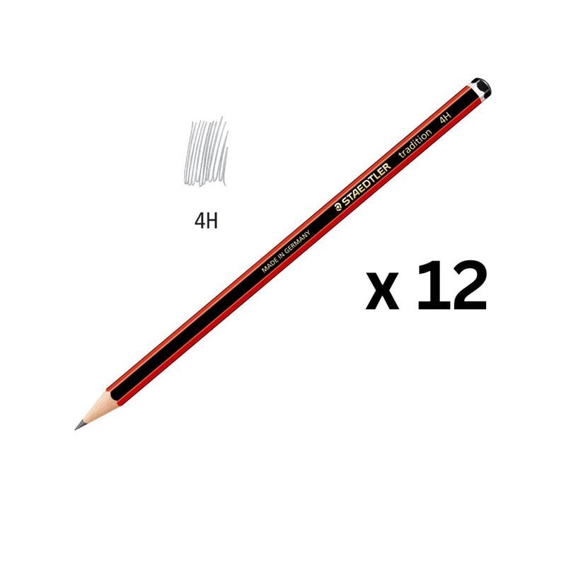 Zīmulis STAEDTLER TRADITION 4H iepakojumā 12 gab. cena un informācija | Modelēšanas un zīmēšanas piederumi | 220.lv