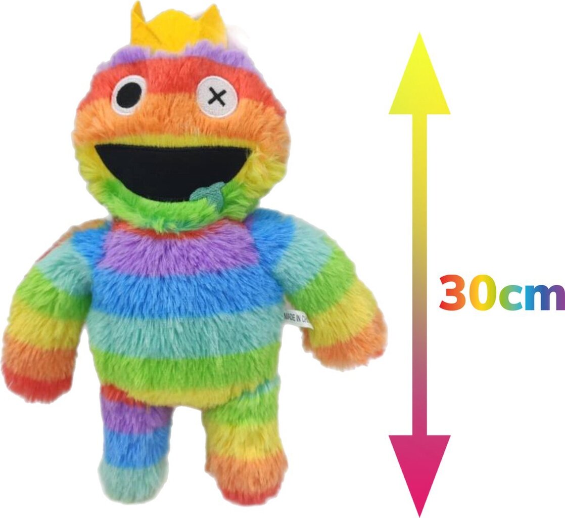 Mīksto plīša rotaļlietu Rainbow friends, varavīksnes, 30cm cena un informācija | Mīkstās (plīša) rotaļlietas | 220.lv